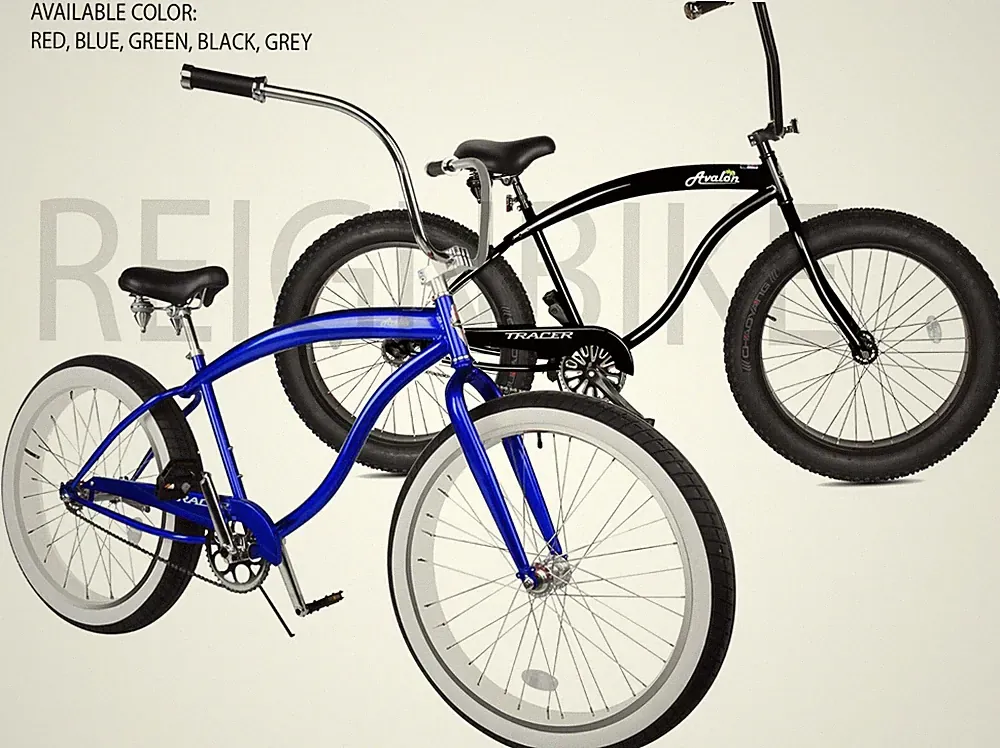 26" Fat Tire Bike Single Speed Coaster Brake Steel Beach Cruiser Bicycle