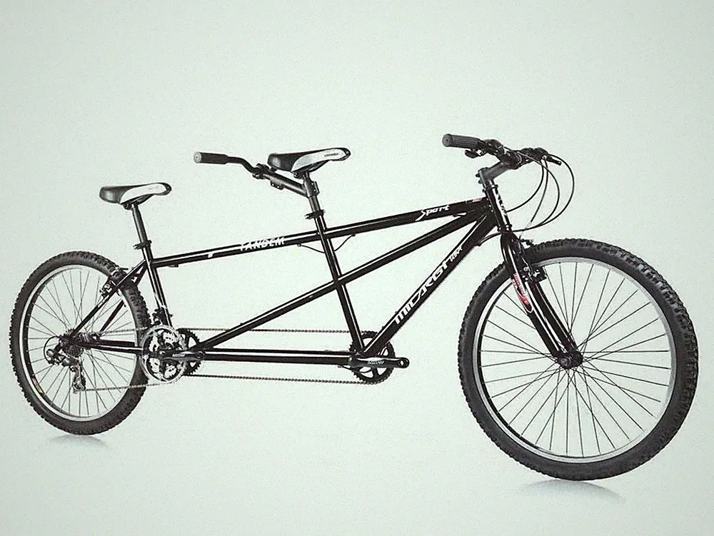 26" MTB Tandem Bike 7x3 Speed Freewheel V-Brakes Mountain Bike Style Bicycle
