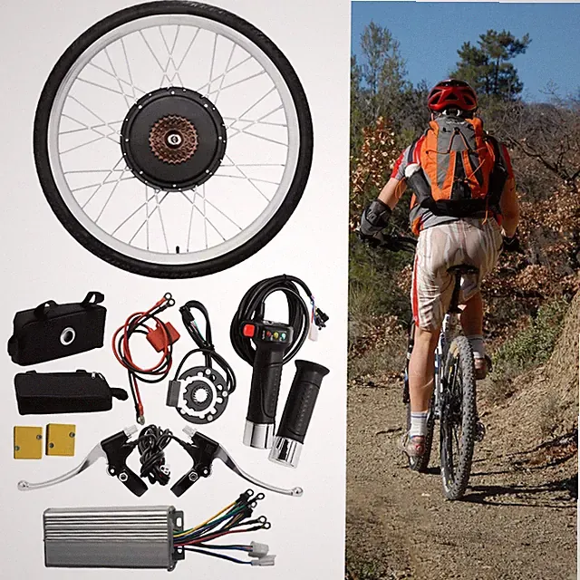 26In 48V 1000W Rear Wheel Electric Bike Conversion Kit with PAS Sensor