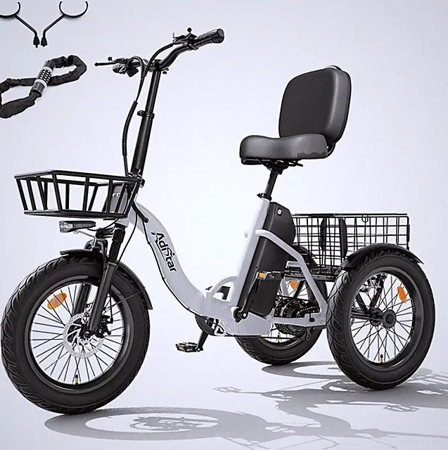 ADISTAR Electric Trike for Adults, 48V 15.6Ah 400LBS Electric Bicycle 60 Miles