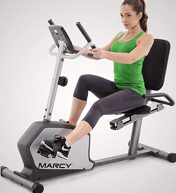 Adjustable Recumbent Exercise Bike with 8 Resistance Levels, 300 lb Capacity