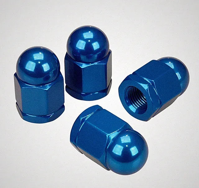 Alloy BMX bicycle acorn axle nut 3/8" X 26T (SET OF 4) DARK BLUE