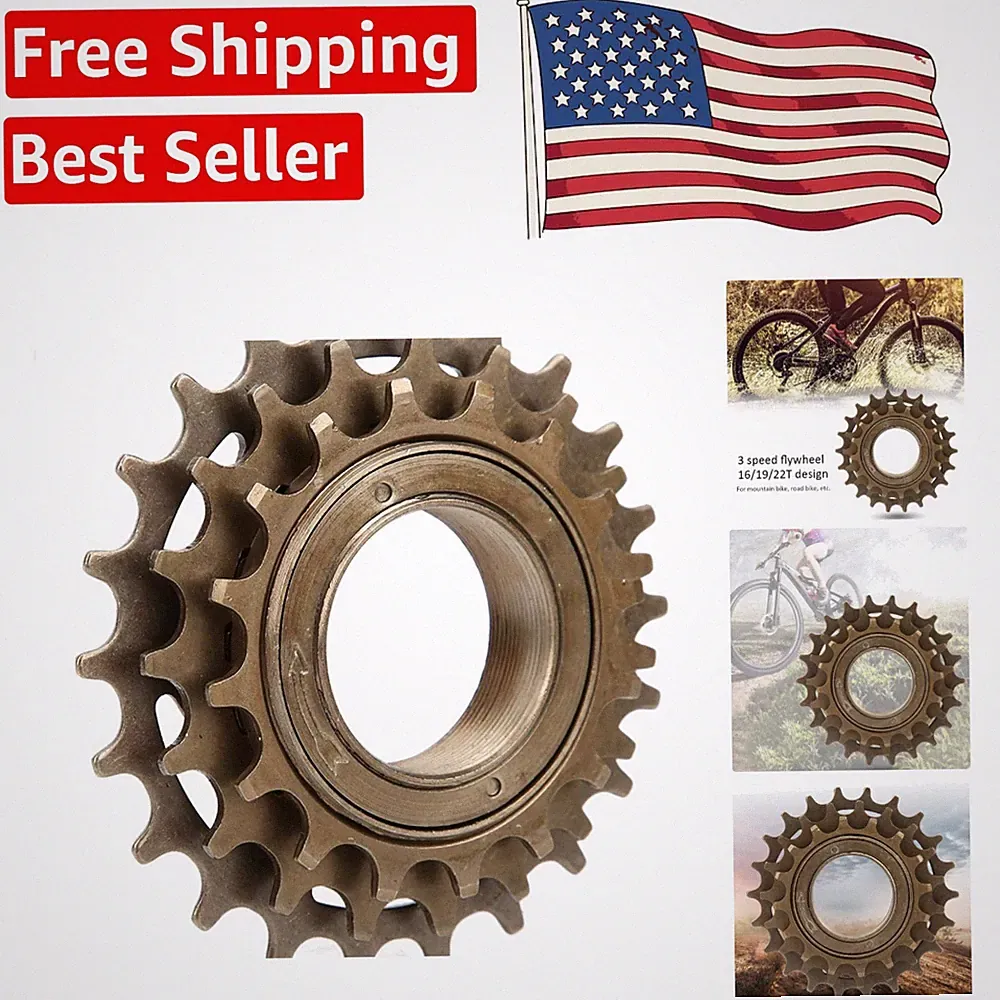 Alloy Steel Bicycle Freewheel 3-Speed 16/19/22T - Robust Replacement for Bikers