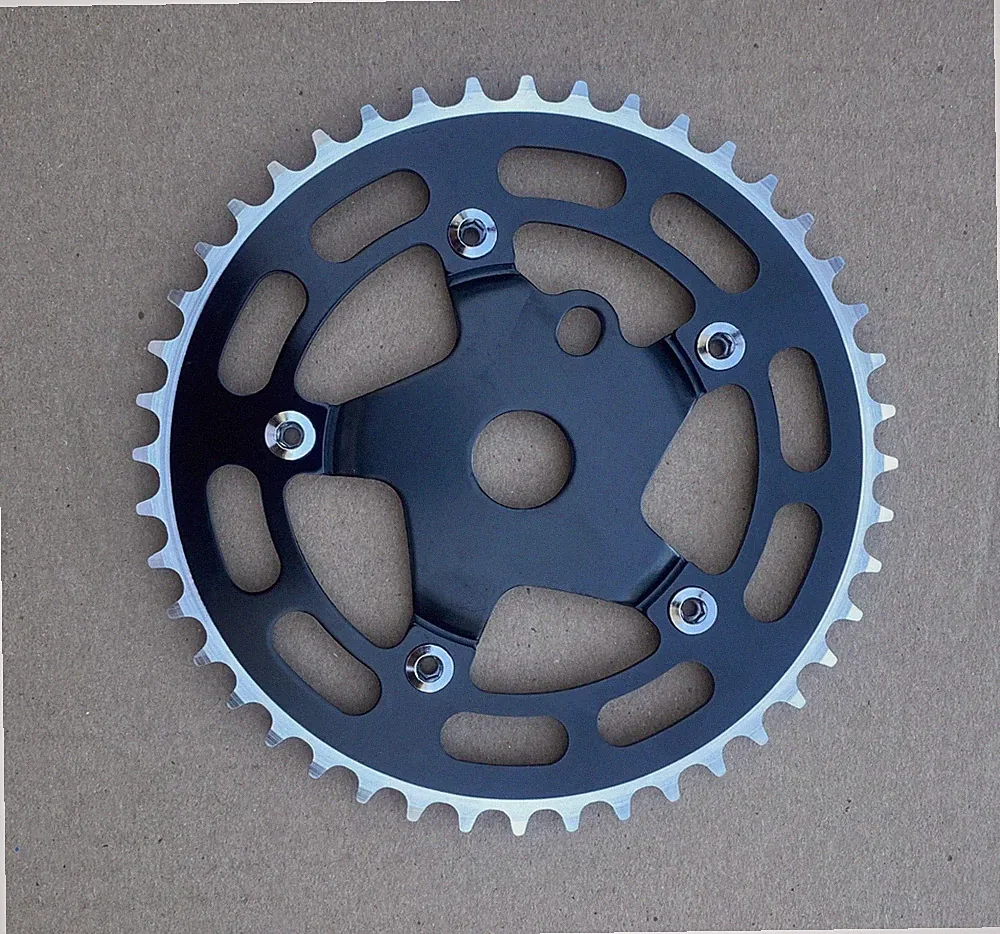Alloy/Steel Sprocket 44T 1/2"x1/8 Bicycle Chainring BMX Cruiser Bike Black/Black