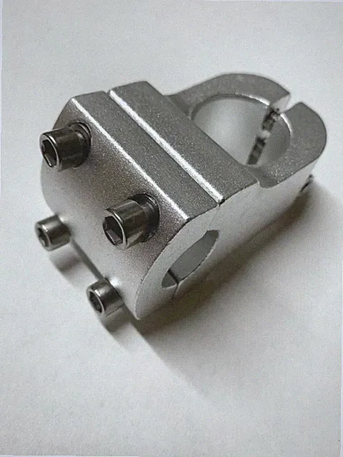 Bicycle Chopper Fork Stem Silver for 7/8" Handlebar x 1" Steering Tube
