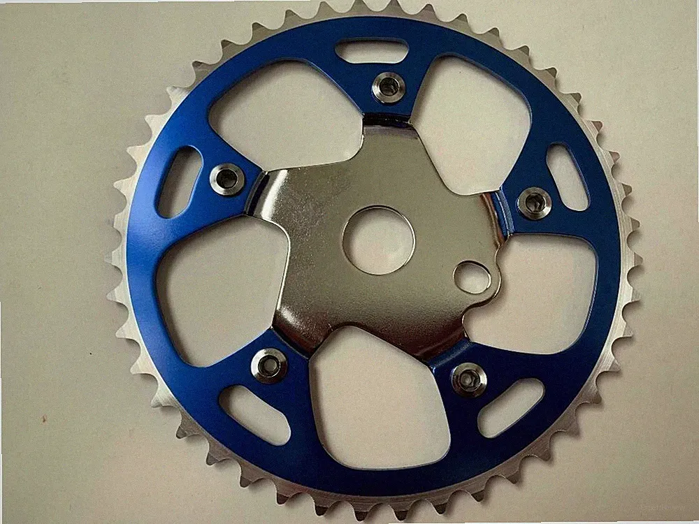 BMX Bicycle Sprocket Chainring 44T Single Speed Steel/Alloy RED BLUE GOLD