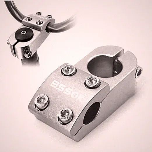 BMX Stem 22.2mm 45mm Aluminum Alloy Fixed Gear Bicycle Stem High Silver