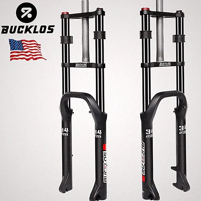 BUCKLOS 26*4.0” Oil Suspension Fork Fat Tire Snow Electric MTB Bike 180mm Travel