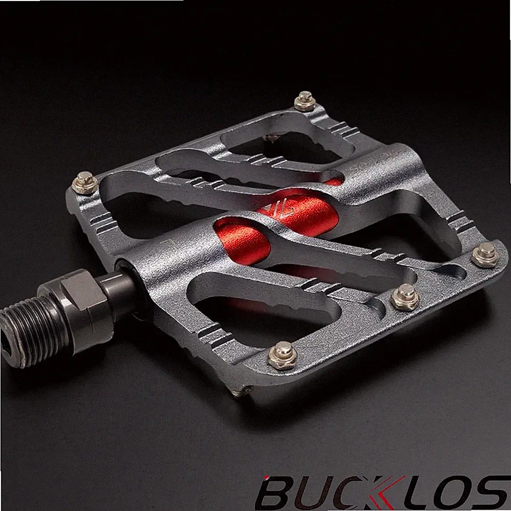 BUCKLOS 3 Bearings Bicycle Pedal MTB DH BMX Flat/Platform Pedals 9/16“ Titanium