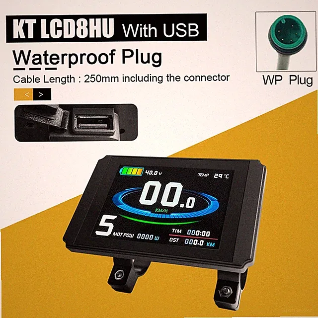 E-bike KT USB 24-72V LCD8H LCD8HU Display for Electric Bicycle Conversion Kit