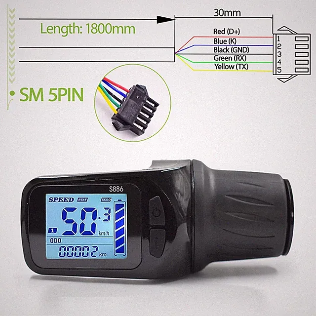 Electric Bicycle Wired Speedometer Digital Stopwatch Ebike Odometer Computer