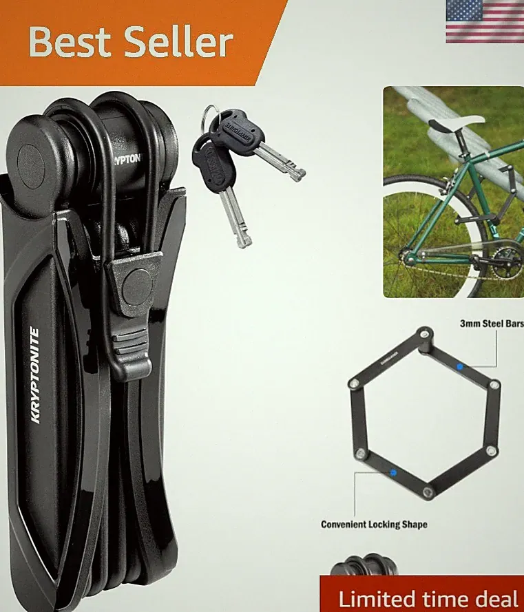 Folding Bike Lock, Compact Lightweight High Security Anti-Theft Foldable Bicy...