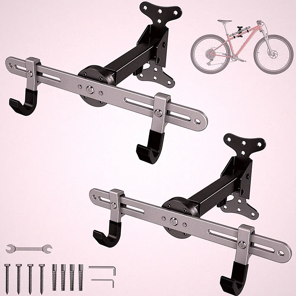 Heavy-Duty Bike Wall Mount for Garage Aluminum Alloy & Steel Folding Bicycle...
