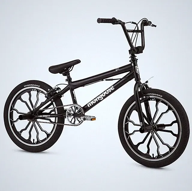 Mongoose BMX CD 20" Freestyle Bike Black Mag Wheels Caliper Brakes Pegs Rotor
