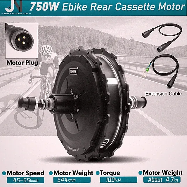 MXUS Brand XF19R Motor 48V 750W 1000W Rear Hub Motor Wheel E-bike Conversion Kit