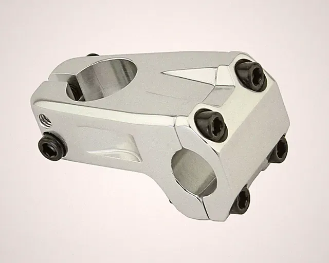 NEW! GENUINE 50MM LONG ALLOY BMX BICYCLE STEM (28.6/22.2MM) 7326 IN SILVER.