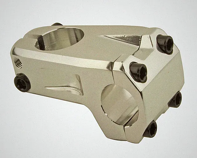 NEW! GENUINE 50MM LONG ALLOY BMX BICYCLE STEM (28.6/25.4MM) 7326 IN SILVER.