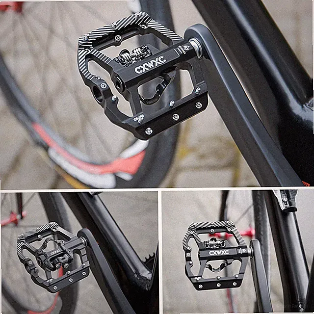 Pedal With Dual Platform Multi-Use Cycle Pedals With Cleats OCYW HOQD