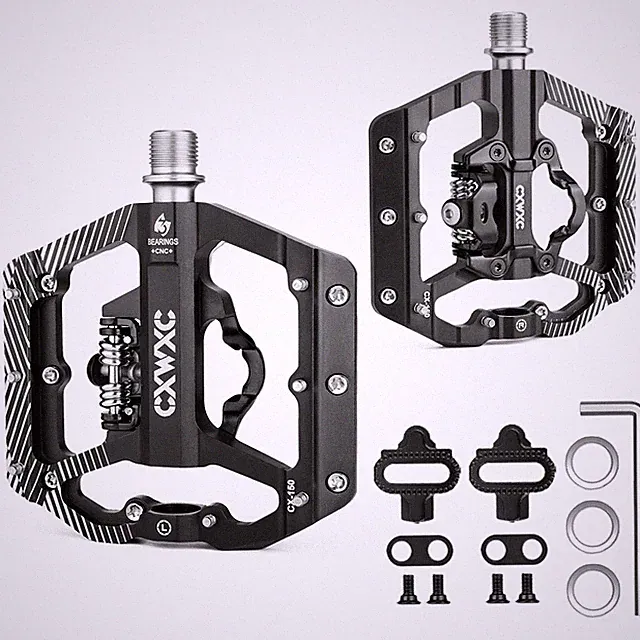 Pedal With Dual Platform Multi-Use Cycle Pedals With Cleats OCYW QMRV