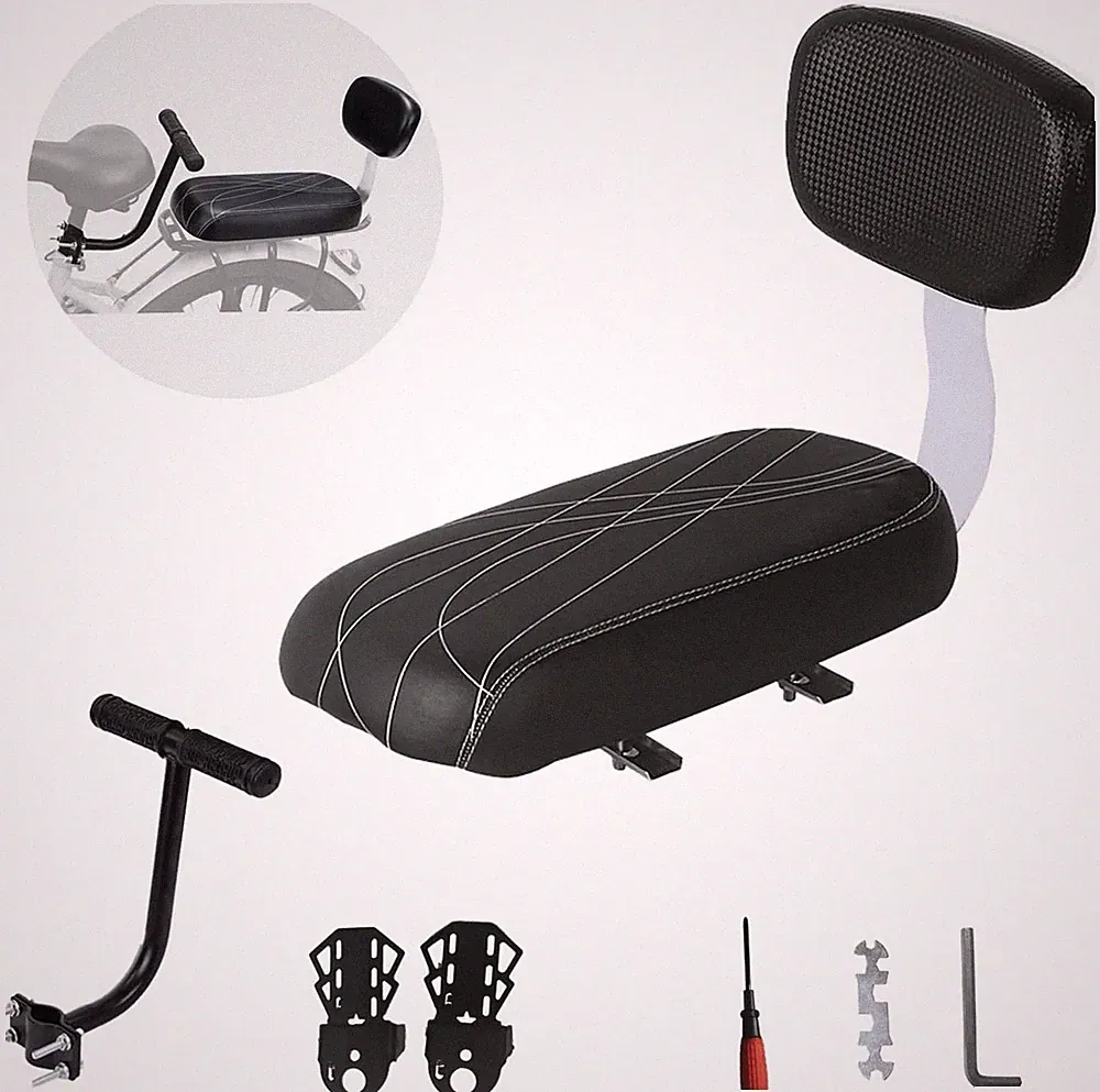 Woouagia Bicycle Rear Seat Back Pu Leather Soft Cushion Passenger Bike Kids