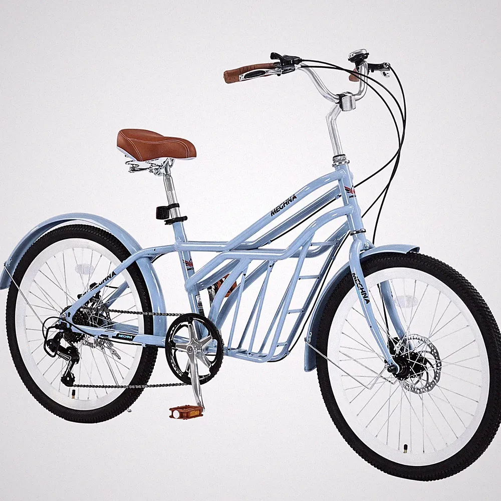 ZUKKA 6 Speed, Steel Frame, 24 Inch Bike,Commuter Bike for Adults ,blue ,Garden